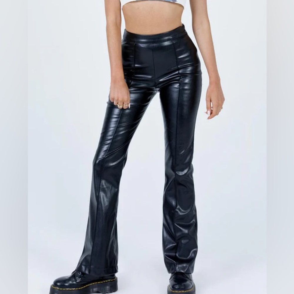 Princess Polly Black Leather Pants size 10